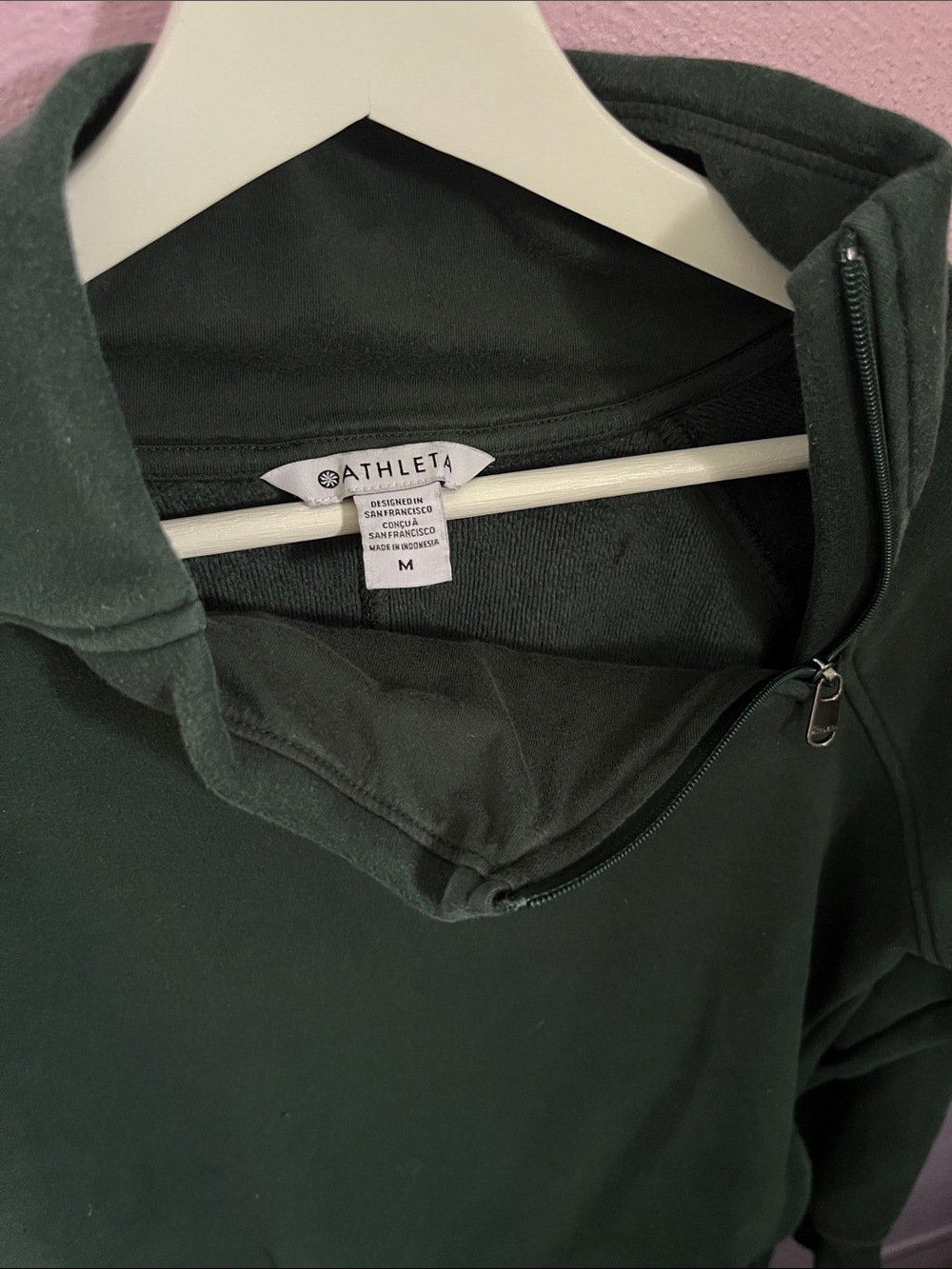 Athleta Cozy Karma Long Sleeve Sweatshirt Dress Seaweed Snack
